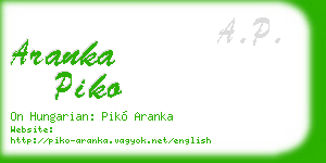 aranka piko business card